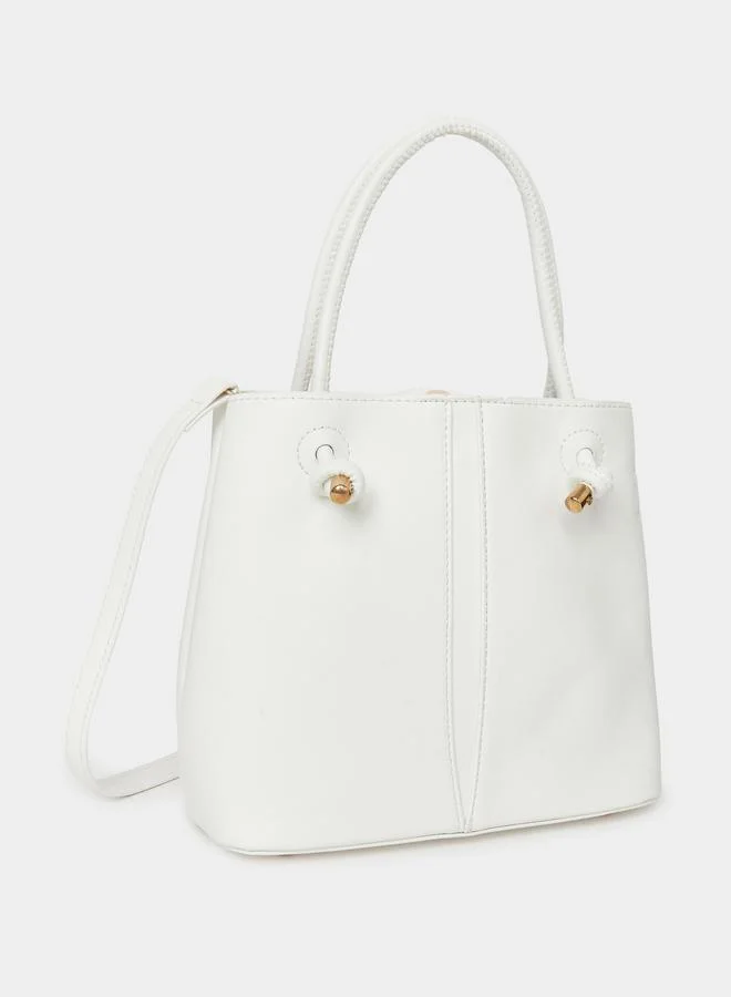 Knot Dual Handle Handbag with Zip Closure