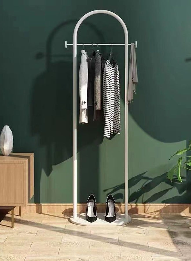 Y&D Coat rack Fashionable and Versatile Coat Rack and Clothes Hanger Stand Half-Round Shape, Multi-Functional- Arch-Shaped Metal Coat Hanger, 170*60cm, for a Sleek and Organized Living Space(White) - Image 1