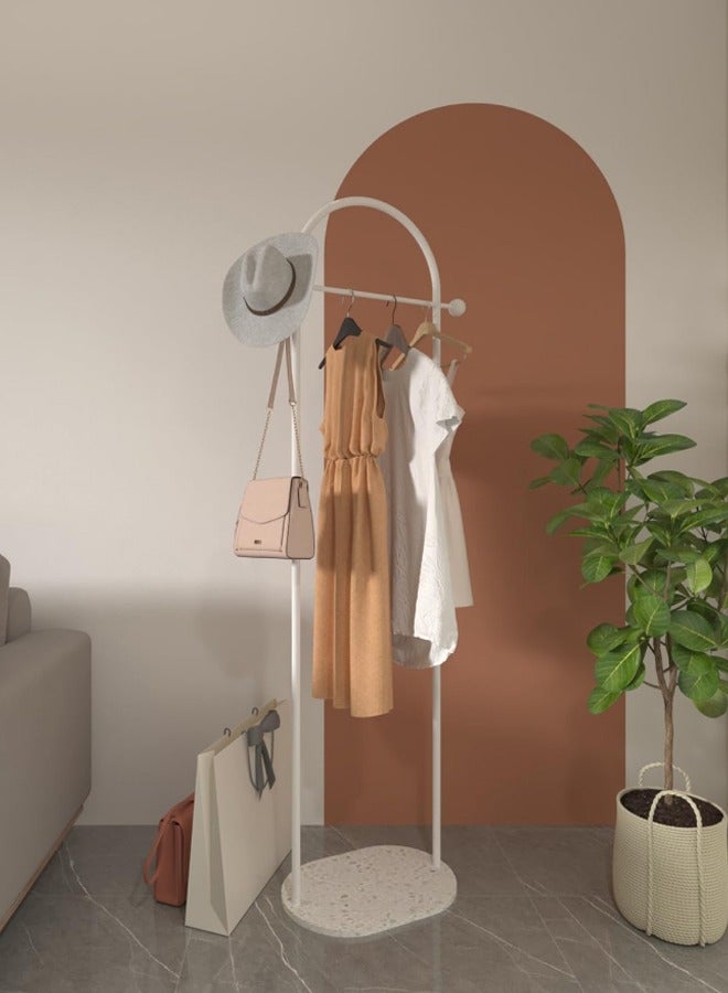 Y&D Coat rack Fashionable and Versatile Coat Rack and Clothes Hanger Stand Half-Round Shape, Multi-Functional- Arch-Shaped Metal Coat Hanger, 170*60cm, for a Sleek and Organized Living Space(White) - Image 2
