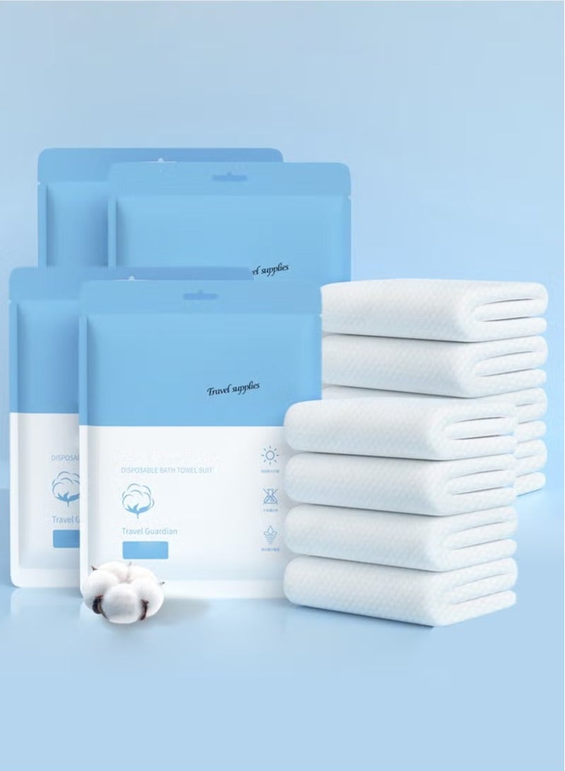 4-Piece Individually Wrapped Disposable Bath Towel and Washcloth Set Travel essentials, includes 4 washcloths and 4 bath towels. - Image 1