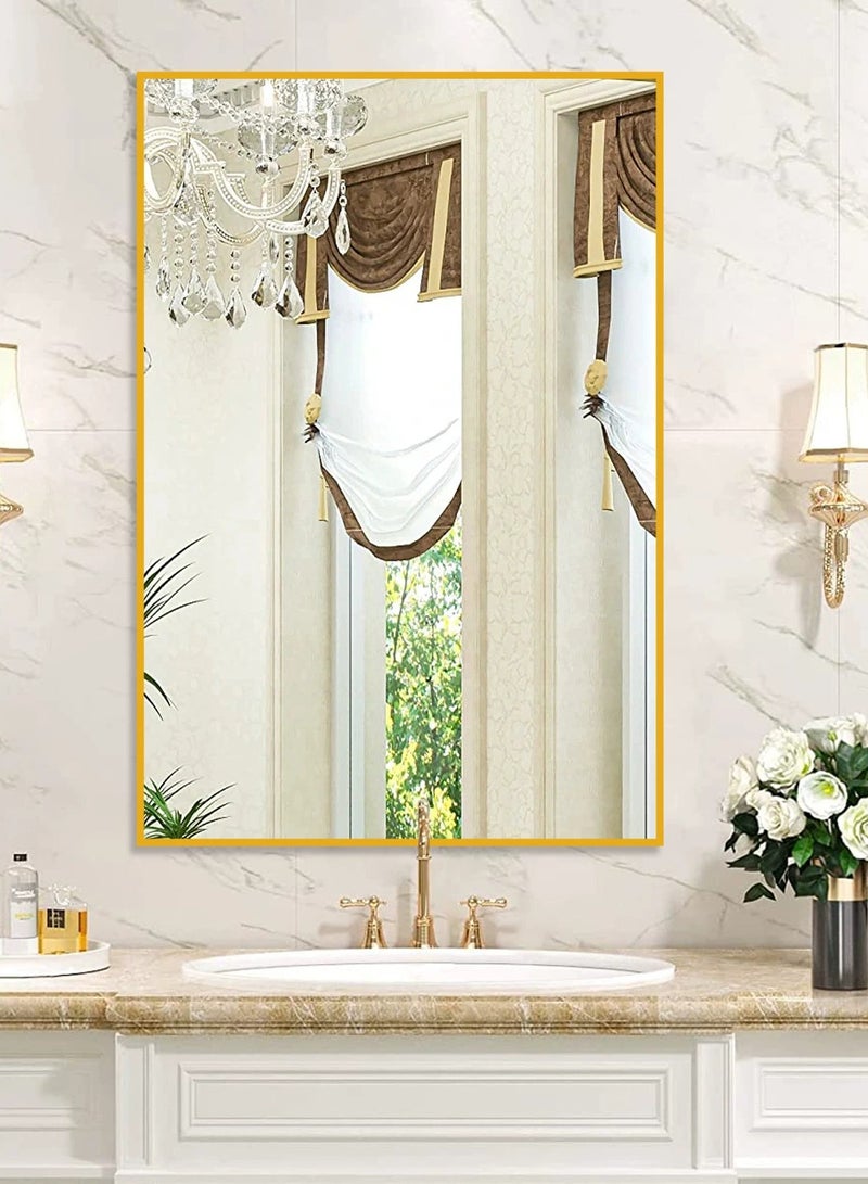 Bathroom Mirror Full Length Mirror Wall Mounted Mirror Makeup Mirror Dressing Mirror Frame Mirror for Bathroom Living Room Bedroom (60*90CM) - Image 1