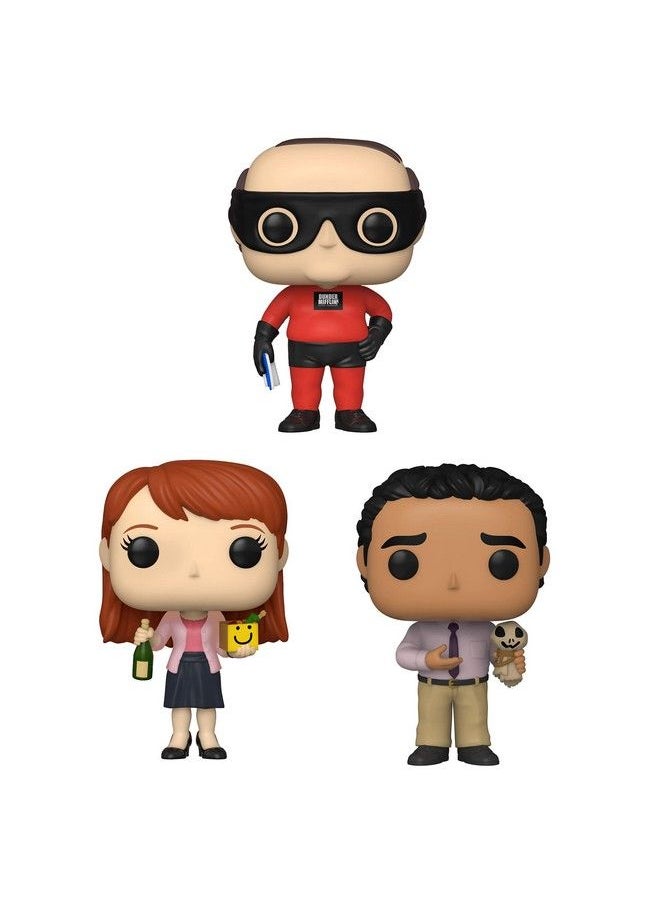 Funko Tv: Pop! The Office Collectors Set 4 Erin With Happy Box & Champagne Kevin As Dunder Mifflin Superhero Oscar With Scarecrow Doll  - Image 1