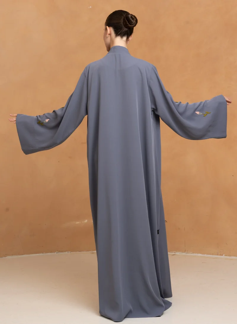 Meem by Mariyah Front open abaya with sheila