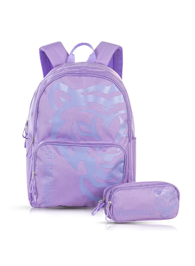 Hydrobrew Hydrobrew 18" Backpack w/ Sip Switch Tritan Water Bottle 1000ml | Laptop Backpack w/ Bottle – Purple