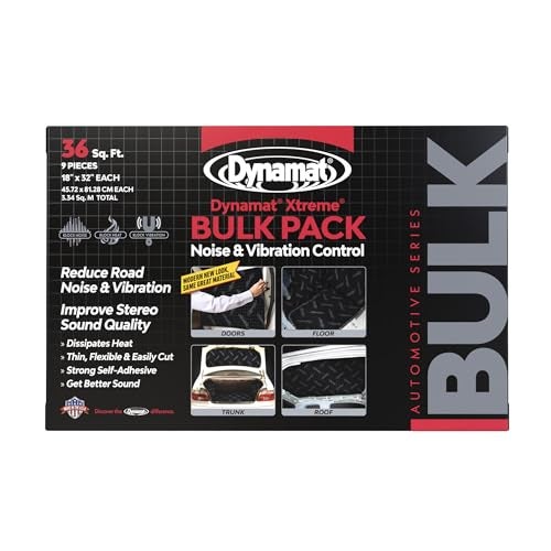 Dynamat Xtreme Sound Deadening Car Insulation Bulk Pack 10455 – Noise Dampening for Floor, Doors, Panels, Hood or Trunk – Easy Self Adhesive Install – Made in USA – 9 Sheets 18”x32”, 36 sq ft total - Image 1