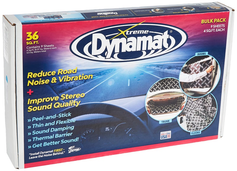 Dynamat Xtreme Sound Deadening Car Insulation Bulk Pack 10455 – Noise Dampening for Floor, Doors, Panels, Hood or Trunk – Easy Self Adhesive Install – Made in USA – 9 Sheets 18”x32”, 36 sq ft total - Image 4