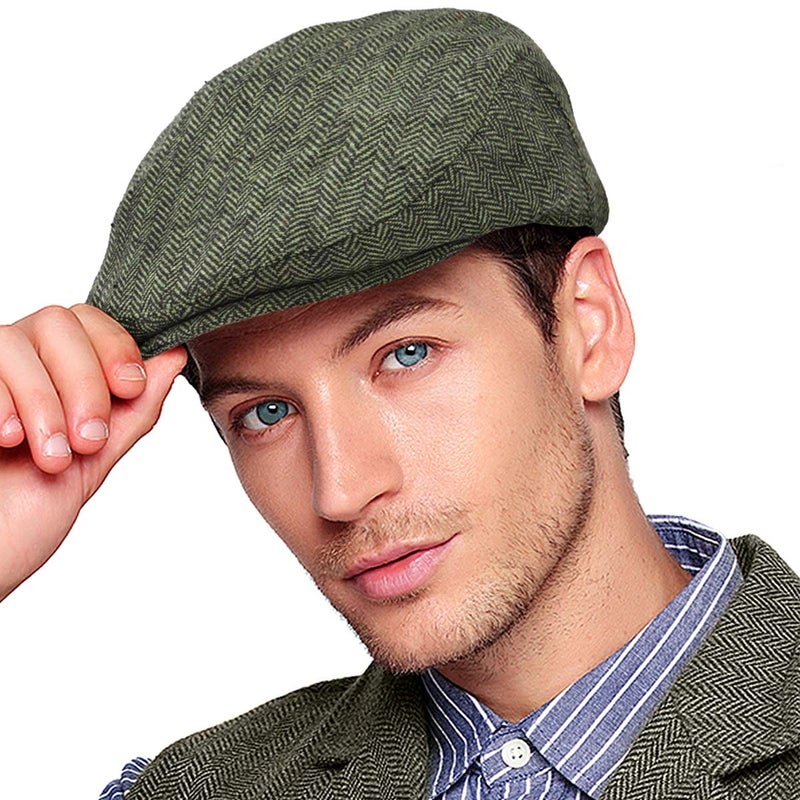 LADYBRO Irish Ivy Newsboy Cap Wool Blend Winter Hats for Men Male(Green, L/XL, 7 5/8) - Image 1