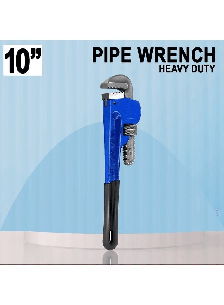 Pipe Wrench Heavy Duty 10" Forged Steel Head Strong Iron Handle Pipe Wrench 1 Pcs - Image 1