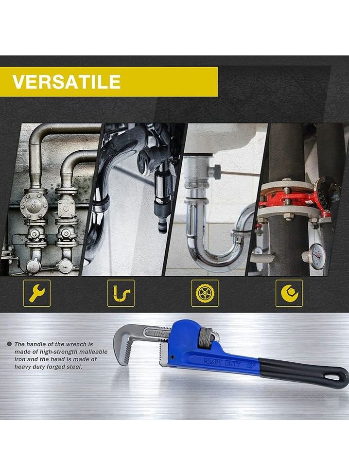 Pipe Wrench Heavy Duty 10" Forged Steel Head Strong Iron Handle Pipe Wrench 1 Pcs - Image 2