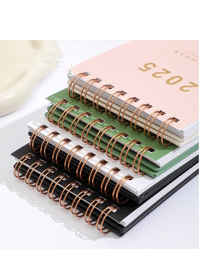 General Mini Desk Calendar 2025, Small Desktop Calendar Mini Daily Schedule Thick Paper Twin-Wire Binding with Stickers for Home Office School (Mini green)  - Image 3