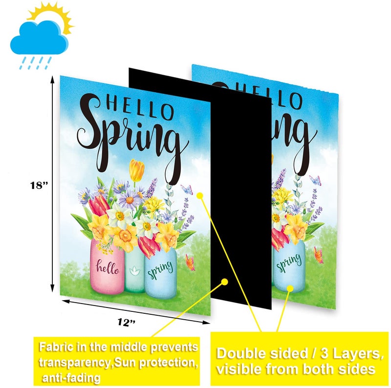 Pating Seasonal Garden Flags Set of 12 Double Sided 12 x 18 Inch Yard Flags,small garden flags for outside, Christmas Spring Seasonal Flags for Outdoor Decorations,Holiday Garden Flags for All Seasons - Image 2