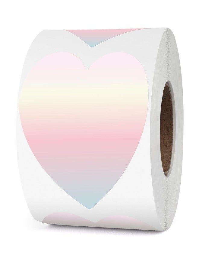 YIKIADA Heart Thermal Labels 3 Inch Gradient Red Vinyl Stickers 500 PCS - Image 1