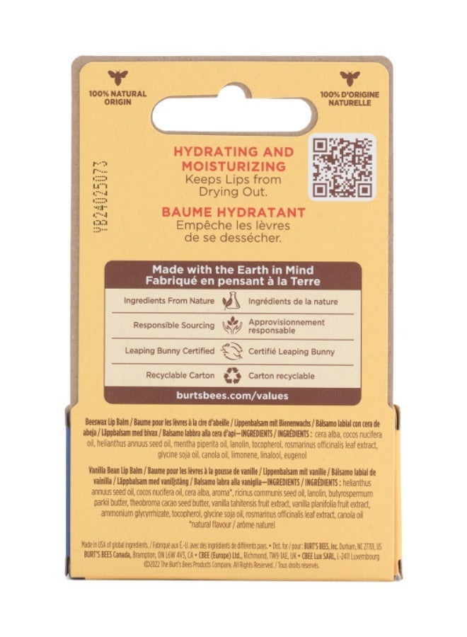 Burt's Bees 2pk Beeswax And Vanilla Bean Lip Balms - Image 2