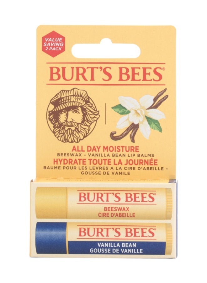 Burt's Bees 2pk Beeswax And Vanilla Bean Lip Balms - Image 1