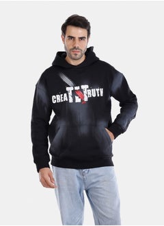 Printed Hooded Neck Long Sleeve Sweatshirt