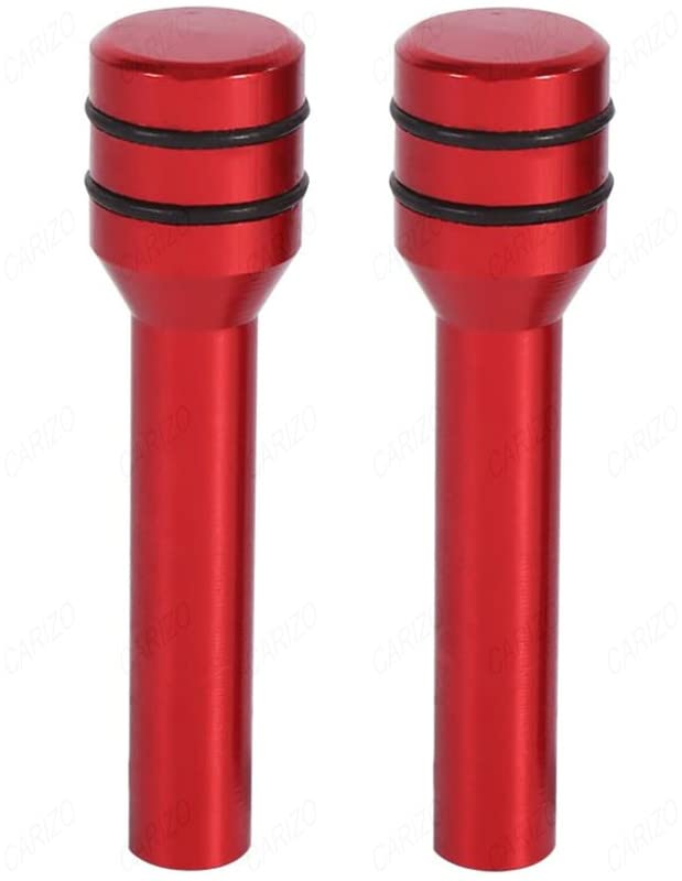 CARIZO Car Lock Knob, Aluminium Interior Door Lock Knob Pull Pins (Pack of 2) Compatible with Cars, SUVs & Truck Automobile (Colour: Red) - Image 2