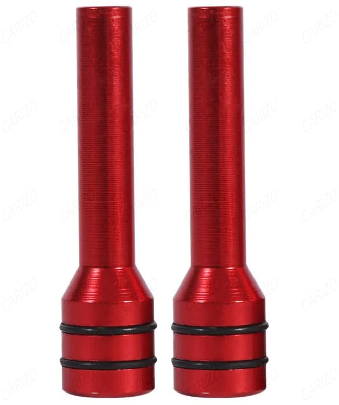 CARIZO Car Lock Knob, Aluminium Interior Door Lock Knob Pull Pins (Pack of 2) Compatible with Cars, SUVs & Truck Automobile (Colour: Red) - Image 1