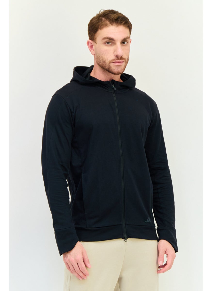 Adidas Men Sportswear Fit Long Sleeve Training Sweatshirts, Black  - Image 1