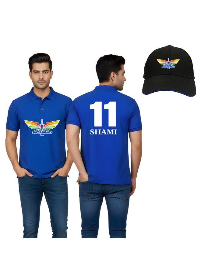 Lucknow Cricket Men's Dry-Fit Polo Neck T-Shirt|Tshirt With Cap|Soft&Breathable Sportswear For Cricket Lovers|Wear It For Games - Image 1