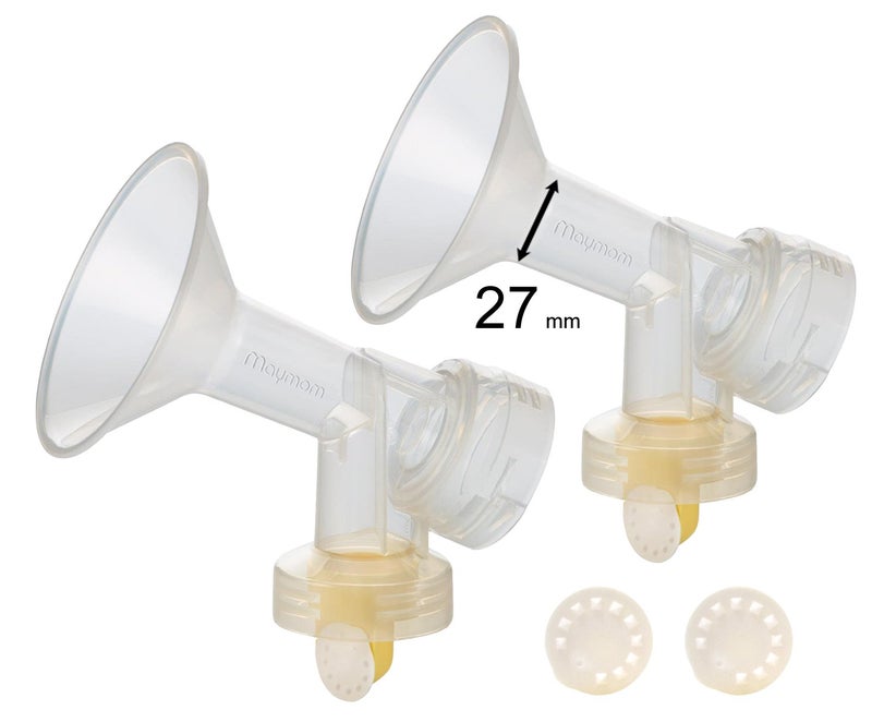 Maymom Breast Pump Accessories Compatible with Medela Pump in Style Pumps Large Breastshields 27 mm Large