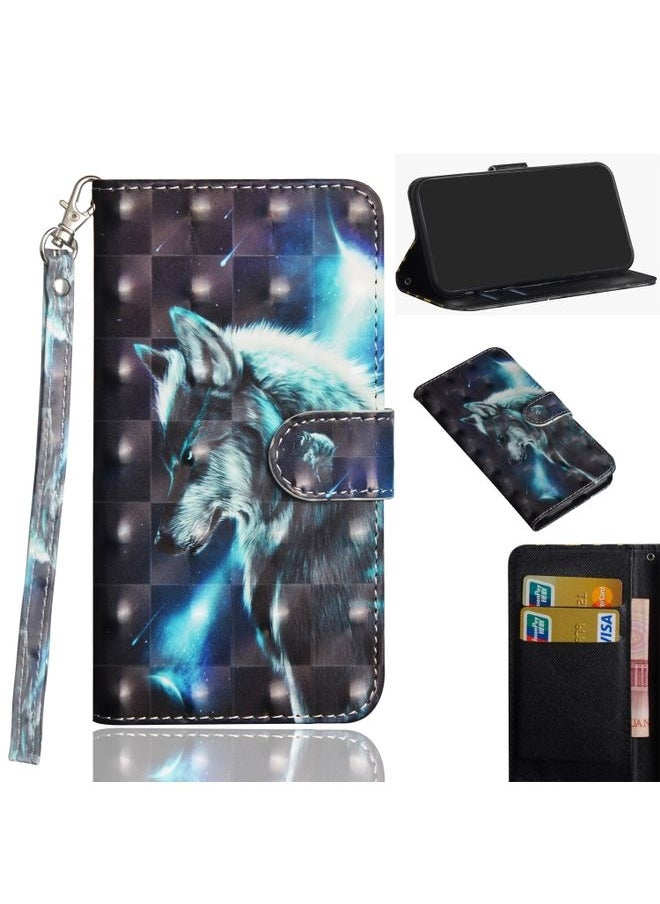 HuHa Case Cover For Xiaomi Redmi 9C 3D Painting Pattern Horizontal Flip TPU + PU Leather Case with Holder & Card Slots & Wallet Wolf 