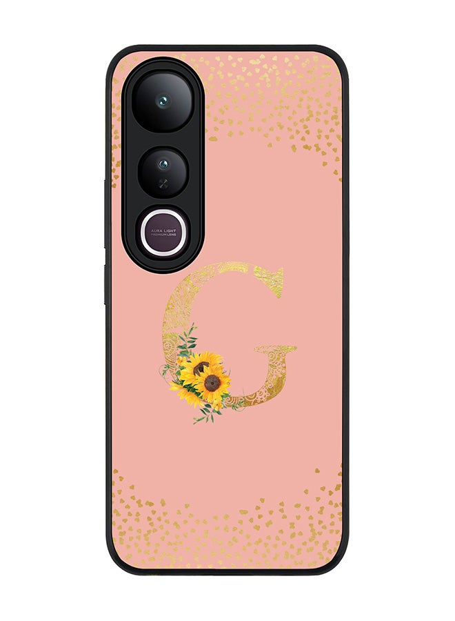 Stylizedd For vivo V50 Lite Case,Slim fit Camera Protection, Shockproof Thin Phone cover  - Custom Floral Monogram - G  (Rose Pink )