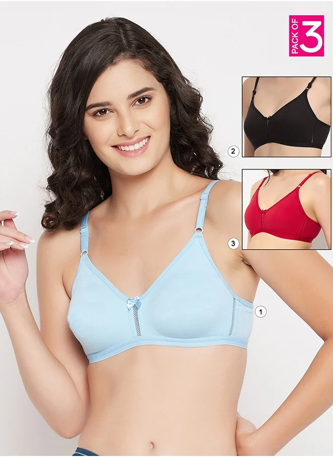 كلوفيا Clovia Pack of 3 Smoothie Non-Padded Non-Wired Full Coverage Bra