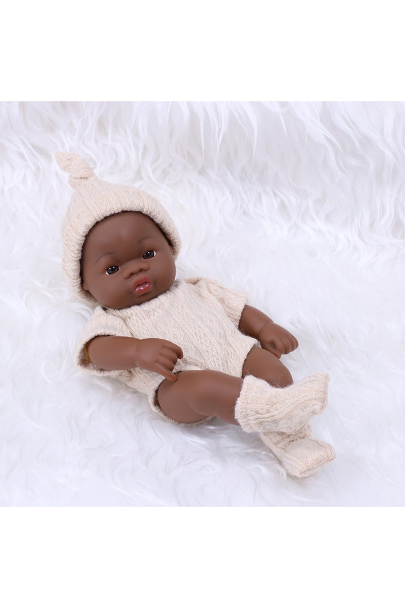 BK-sweaterKH Black Reborn Dolls African Reborn Baby Doll 20cm Dolls Baby Reborn Baby Doll Toys Soft