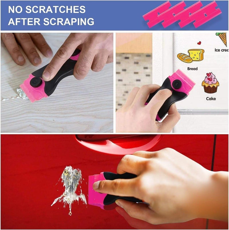 MIVARTH Razor Blade Scraper Tool with 10 Replacement Blades Pink and Black DoubleSided - Image 5