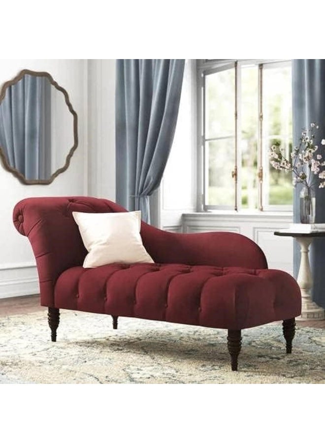 Zayn comforts كرسي تشيس لونج مخمل أنيق مزخرف، ديوان تقليدي لمساحات المعيشة الفاخرة - Image 1