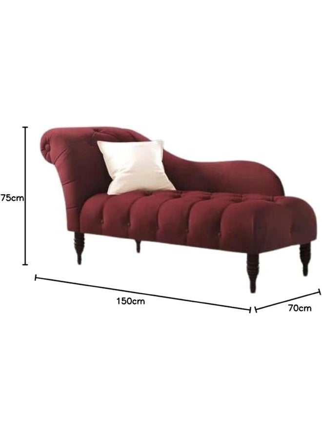 Zayn comforts كرسي تشيس لونج مخمل أنيق مزخرف، ديوان تقليدي لمساحات المعيشة الفاخرة - Image 2