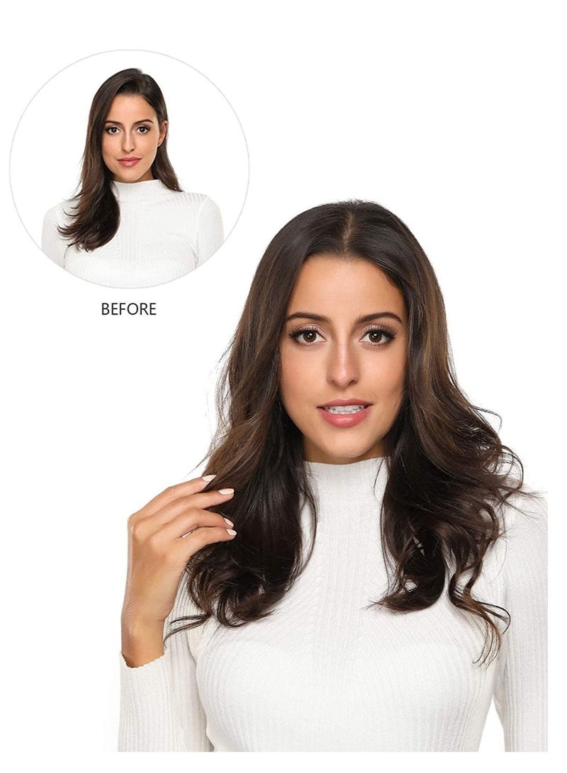 إستيل مشبك في وصلات الشعر شعر بشري ريمي بني غامق - Image 5