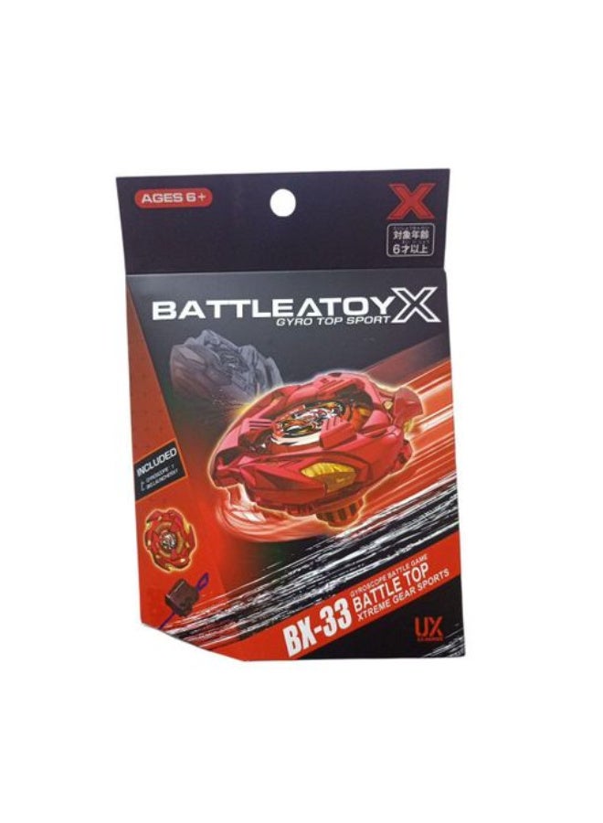 BX-33 Spinning Top Battle Gyro, Red, with Launcher, Ages 6 and Up
