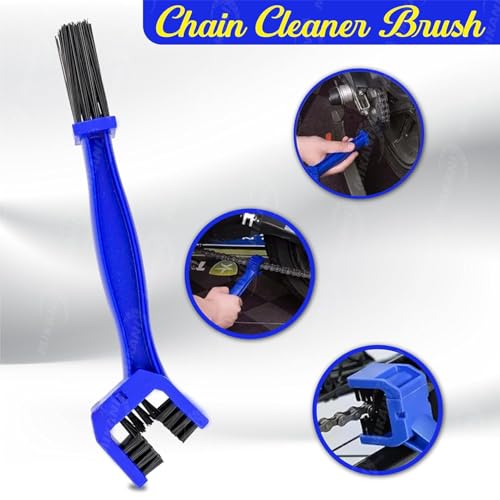 MIKANIX Motorcycle Chain Cleaning Brush 3-Sided Bike Chain Cleaner | Durable Bristles with Shoe Rubber Grip Cover for Motorbike, Cycle & Dirt Bikes Universal for All Bikes - Image 3