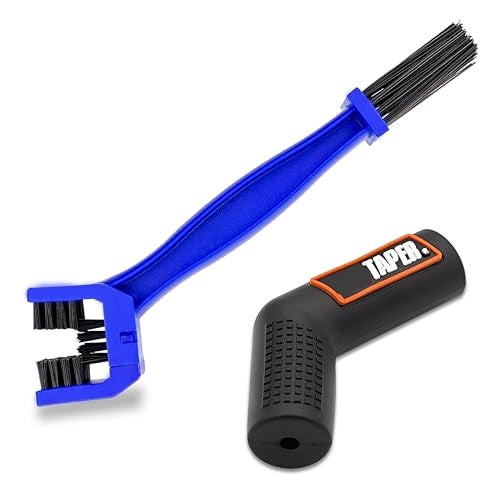 MIKANIX Motorcycle Chain Cleaning Brush 3-Sided Bike Chain Cleaner | Durable Bristles with Shoe Rubber Grip Cover for Motorbike, Cycle & Dirt Bikes Universal for All Bikes - Image 1