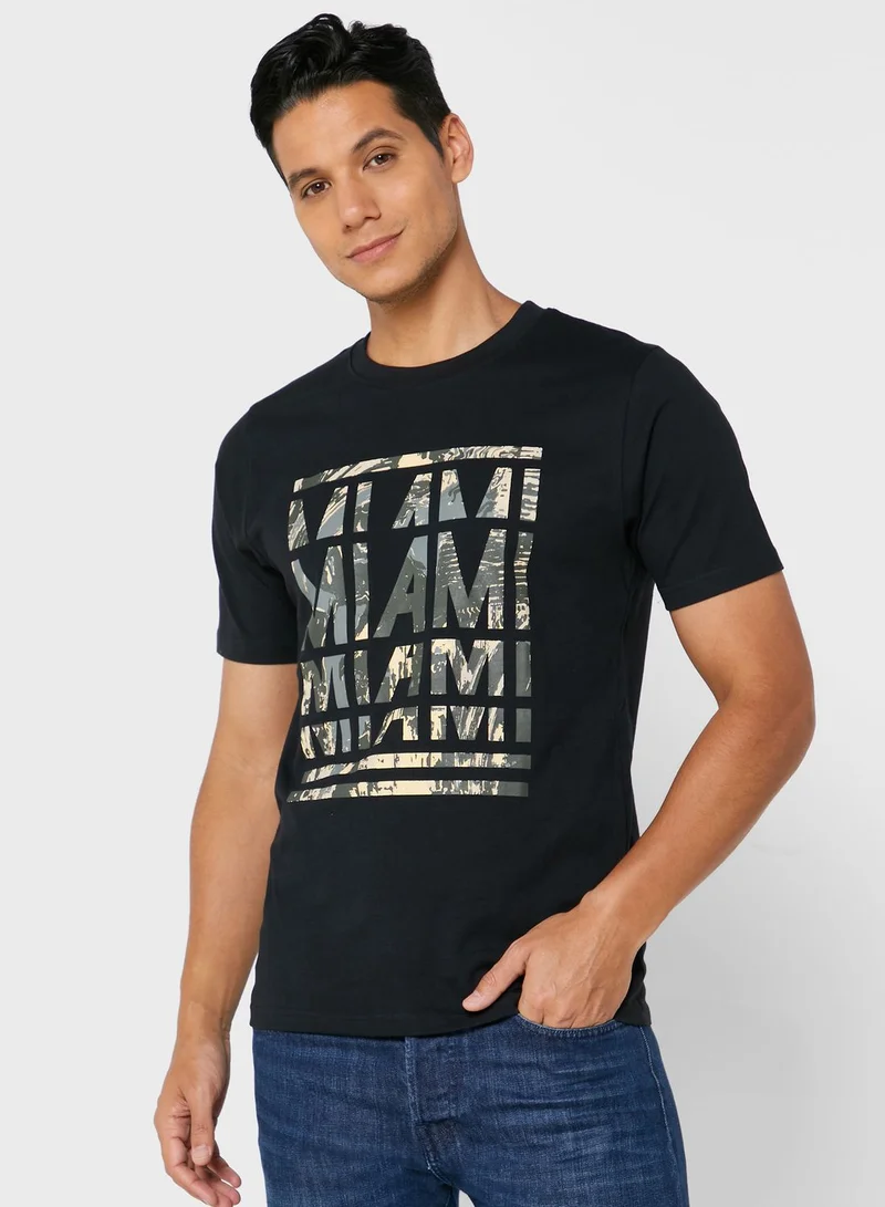 Seventy Five Miami Swirl Print T-Shirt