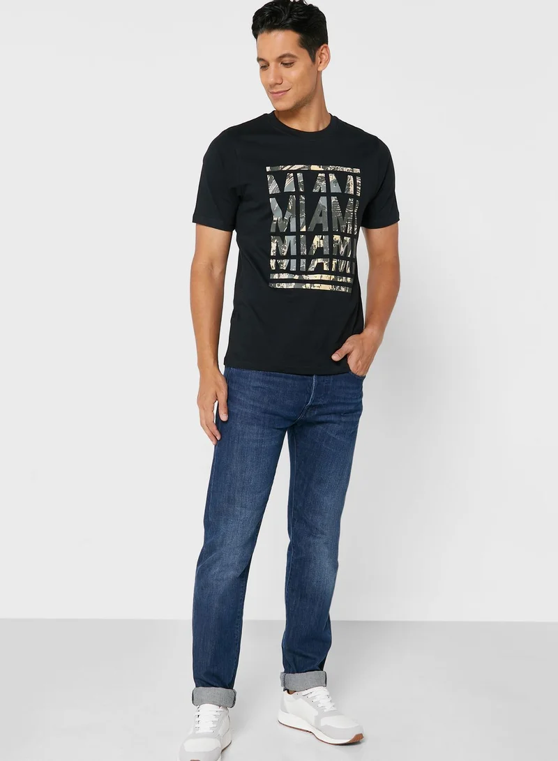 Seventy Five Miami Swirl Print T-Shirt