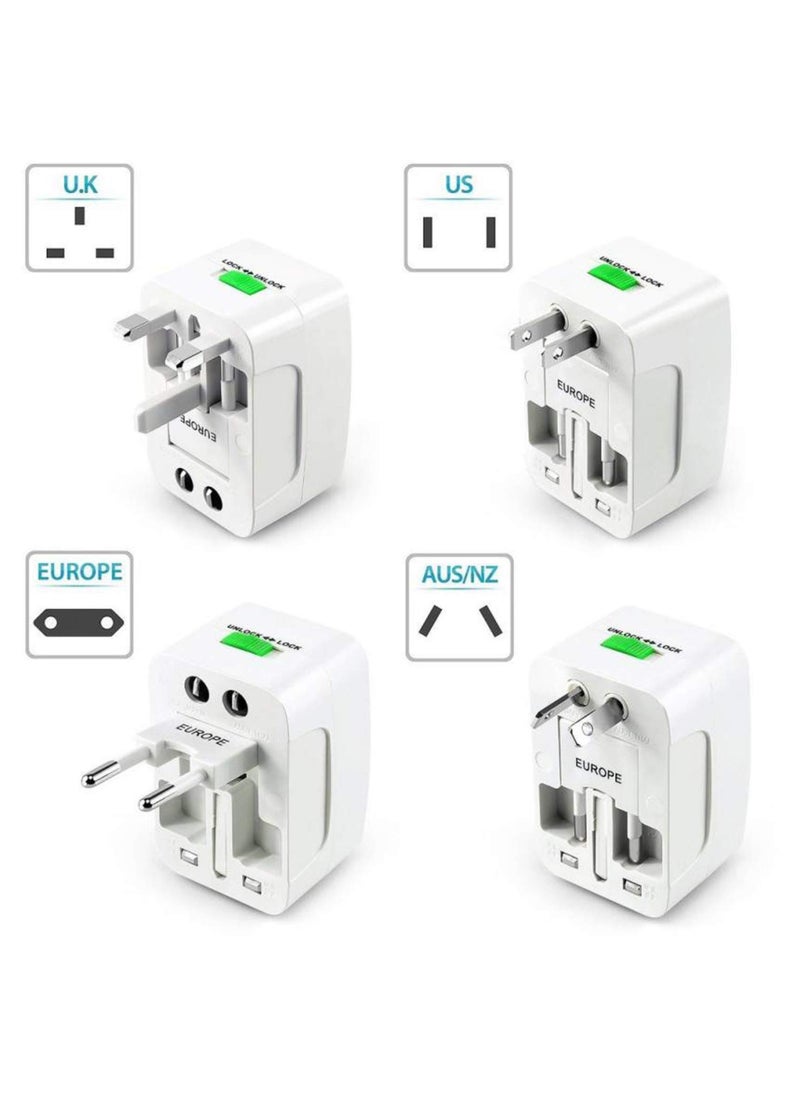 Sunshine Trade World Universal Travel Adapter , World Travel Power Plug With 2 USB, All In One Travel Plug Adapter For EU/US/UK/AU Compatible With iPhone/Samsung (White)  - Image 5