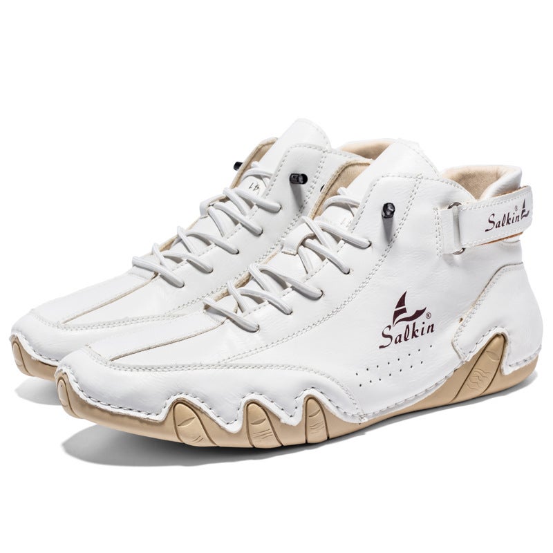 Plus Size Men'S And Women'S Shoes Outdoor Couple'S High-Top Boots Fashion Retro Couple'S Men'S And Women'S Casual Leather Shoes - Image 1