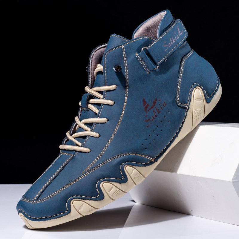 Plus Size Men'S And Women'S Shoes Outdoor Couple'S High-Top Boots Fashion Retro Couple'S Men'S And Women'S Casual Leather Shoes - Image 5