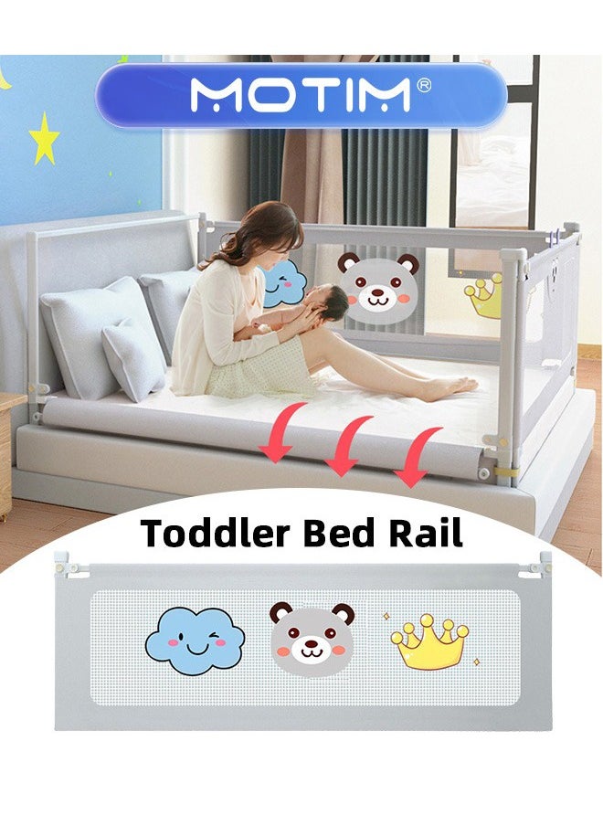 Motim 1Piece Bed Rail Guard Barrier for Baby Extra Long Bed Guardrail Adjustable Height and Foldable Safeguard Bed Rails Single Side Bed 200x98cm  - Image 1