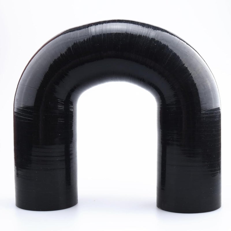 AC PERFORMANCE 3" (76mm) U Shape Hose - 180 Degree Elbow Coupler, Black - Image 1