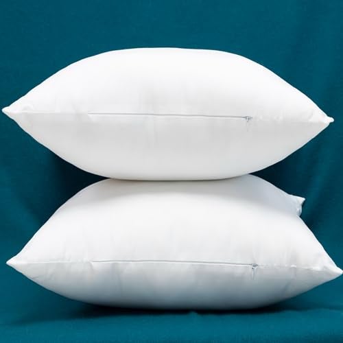 Warmwithann Extra Full and Thick Set of 2 Cotton Fabric Plump Throw Pillow Inserts, Down Alternative Decorative Couch Cushion Cover Filler, 22 X 22 Inches - Image 2