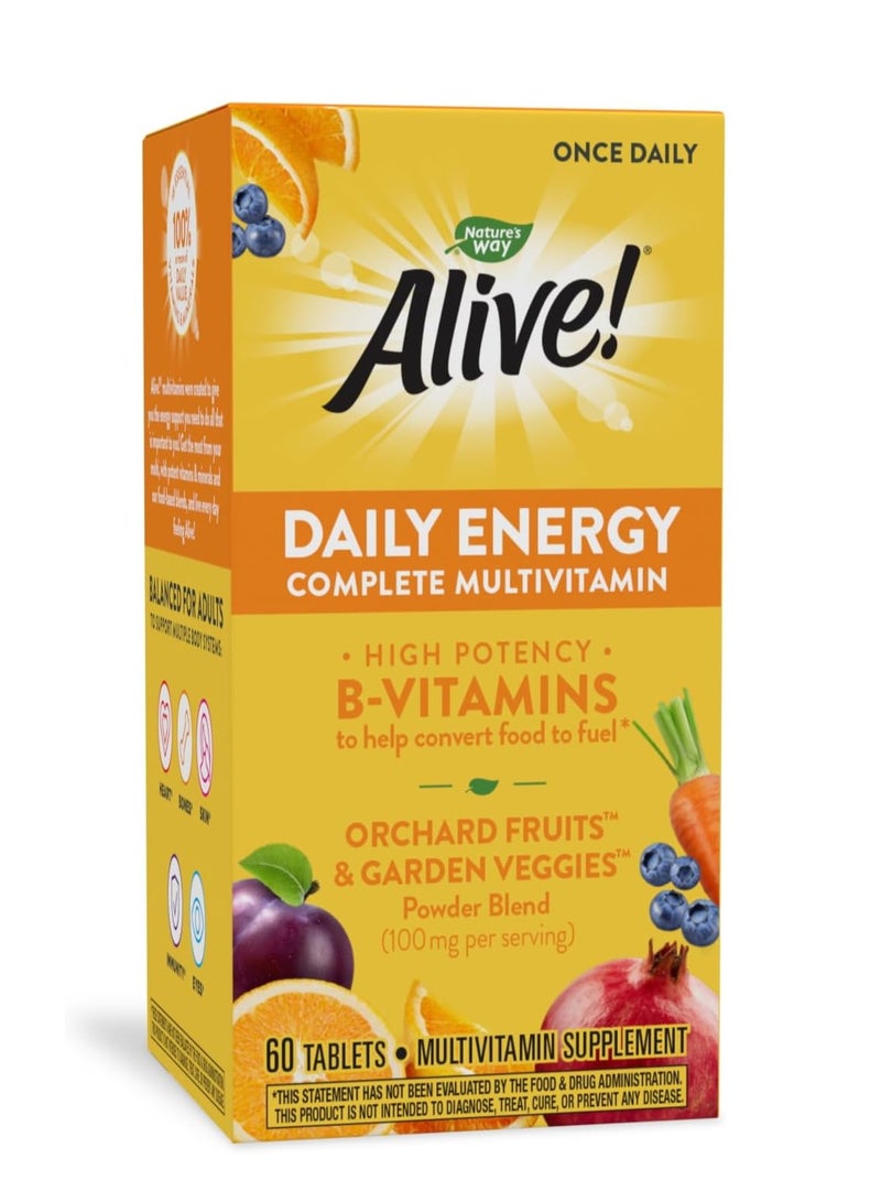 ناتشور واي ألايف! مكمل غذائي يومي للطاقة متعدد الفيتامينات والمعادن - 60 قرص - Image 1