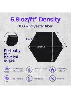 VUCATIN 12 Pcs Hexagon Acoustic Panels Self-adhesive High Density Sound Absorbing Panels 10" X 12" X 0.4" Professional Level Sound Dampening Panels for Studio Home Office  - Image 3