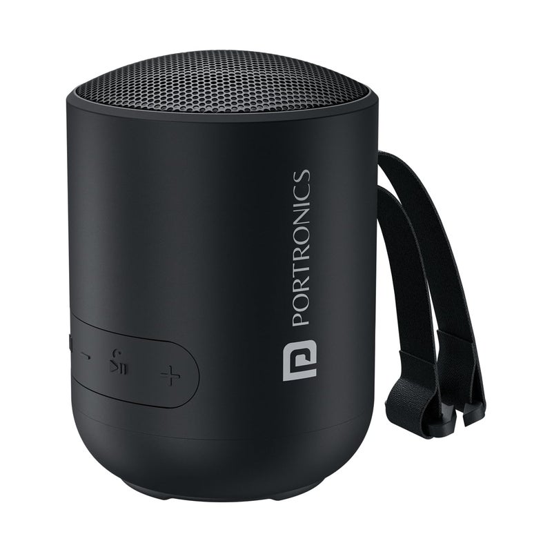 Portronics Soundpot 20W Wireless Bluetooth Portable Speaker with 360° immersive Sound, Upto 6 Hours Playtime, in Built Mic, TWS Mode, Easy Control, Strong Lanyard, Type C Fast Charging(Black) - Image 5
