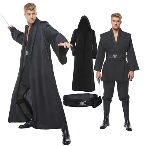 Cosplaysky Men's Tunic Cosplay Costume Adults Outfits Halloween Robe Hooded Uniform Full Set - Image 1