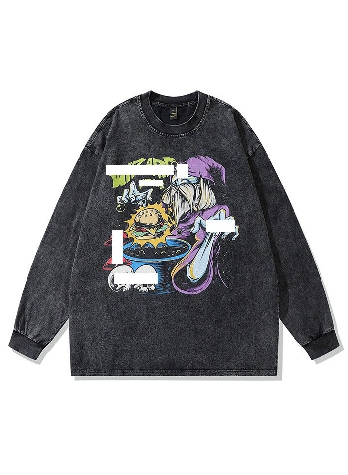 KUYING Washed Old Retro Loose Sportswear