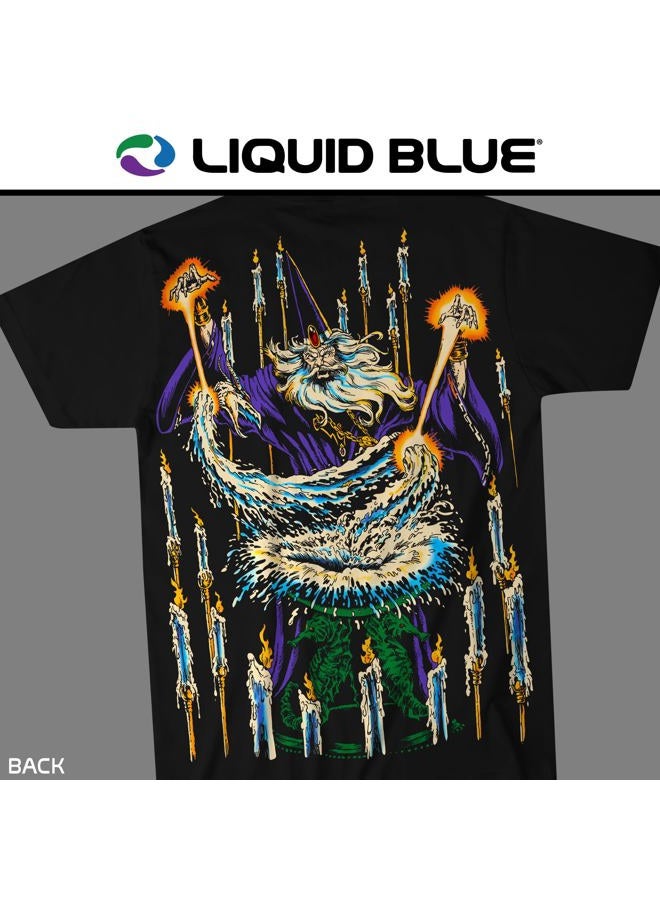 Liquid Blue unisex adult Vintage Wizard Jumbo Fantasy Print Short Sleeve T-shirt T Shirt, Black, X-Large US - Image 3