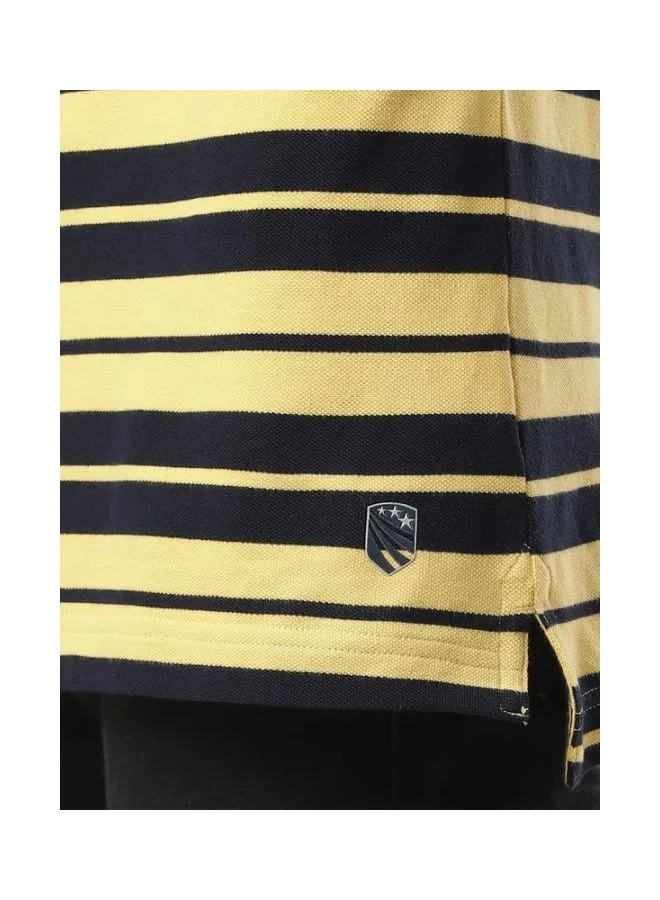 Jockey Corn Silk & Navy US93 Men Super Combed Cotton Rich Striped Polo T Shirt for Men | Best Price UAE